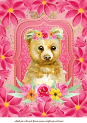 Large floral bear topper