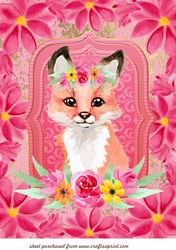 Large floral fox topper