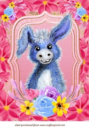 Large cute cartoon donkey topper