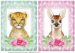 2 Floral animal card fronts 4