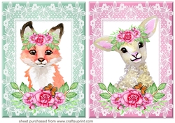 2 Floral animal card fronts 6