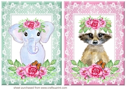 2 Floral animal card fronts 7