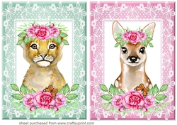 2 Floral animal card fronts 8