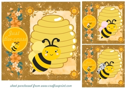 3 Just Bee-cause card fronts/toppers