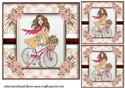 3 Just a girl with her bicycle card fronts/toppers 1
