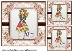 3 Just a girl with her dog card fronts/toppers 1
