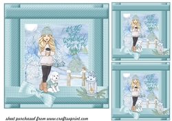 3 Just a girl with her dog Christmas card fronts/toppers 1