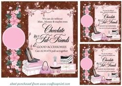 3 Fab friends Birthday card fronts/toppers