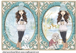 2 Christmas just a girl and her dog card fronts 2