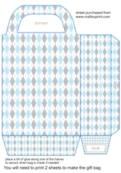 Blue argyle gift bag 3