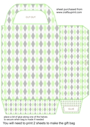 Green argyle gift bag 3