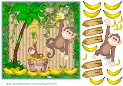 Monkey Birthday card front (children )