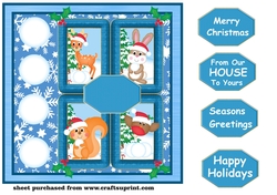 Christmas woodland snowball fight card front