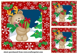 3 Christmas ted card fronts/toppers 2