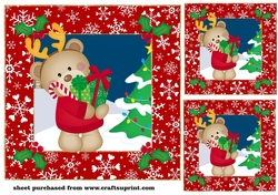 3 Christmas ted card fronts/toppers 3