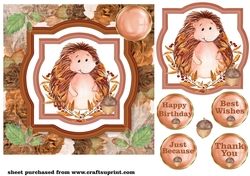 Autumn hedgehog card front