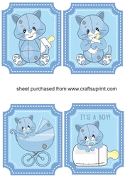 4 Blue baby kitty toppers 2