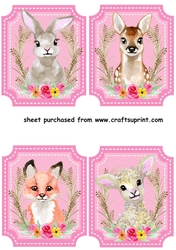 4 Pink wildlife animal toppers 1