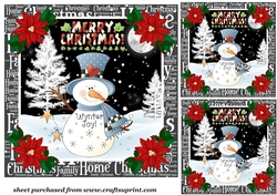 3 Christmas snowman card fronts/toppers 2
