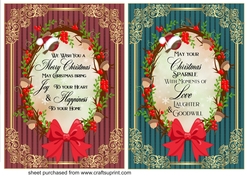 2 Christmas oval verse card fronts