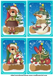 4 Christmas woodland toppers