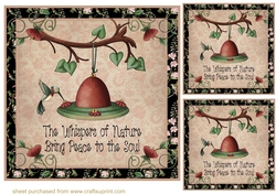 3 Humming bird card fronts/toppers 2