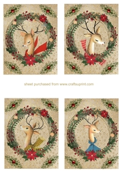 4 Christmas reindeer toppers