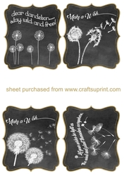 4 Dandelion chalkboard toppers