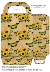 Vintage sunflower gift bag 2