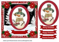 Red Frosty Christmas card front