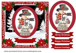 Red winter friends Christmas card front