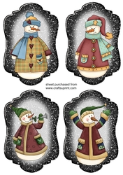 4 Frosty snowman toppers