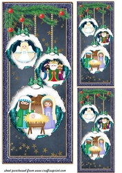 3 Nativity bauble card fronts/toppers