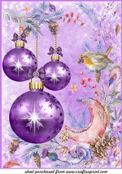 Large purple Christmas baubles topper