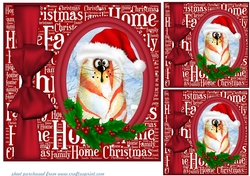 3 Christmas cat card fronts/toppers