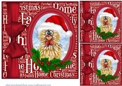 3 Christmas cockerel card fronts/toppers