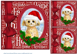 3 Christmas kid goat card fronts/toppers