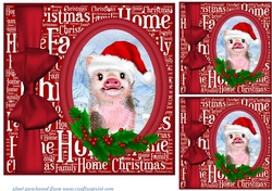 3 Christmas pig card fronts/toppers