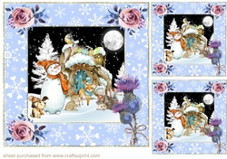 3 Christmas friends card front/toppers