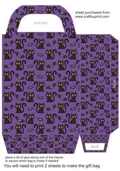 Halloween cats and bats gift bag