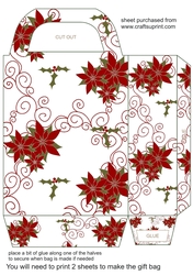 White Poinsettia gift bag