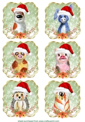 6 Christmas animal toppers 1