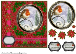 Christmas robin card front 7