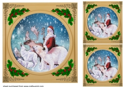 3 Gold Santa the magic of Christmas card fronts/toppers 6