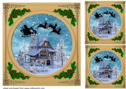 3 Gold Santa the magic of Christmas card fronts/toppers 7