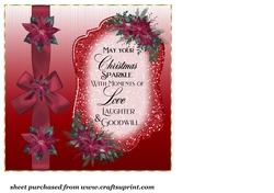 Red poinsettia Christmas verse insert 1