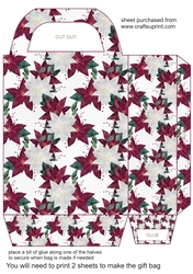 Burgundy poinsettia gift bag 2