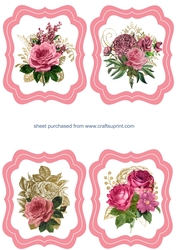 4 Shaped pink floral toppers