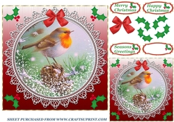 Red lace robin card front 2