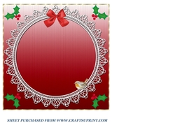 Red lace Christmas insert (blank)